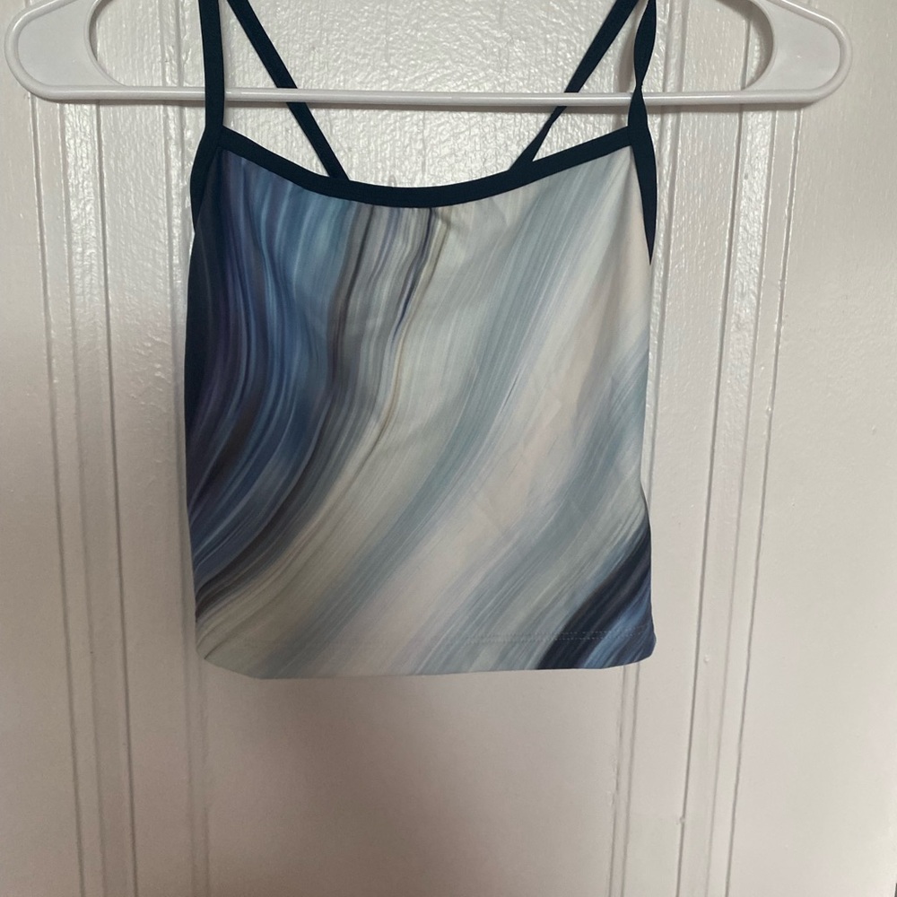 Blue Marble Print Dancewear Top